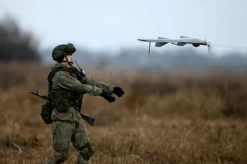 Drone launched by Russian soldier